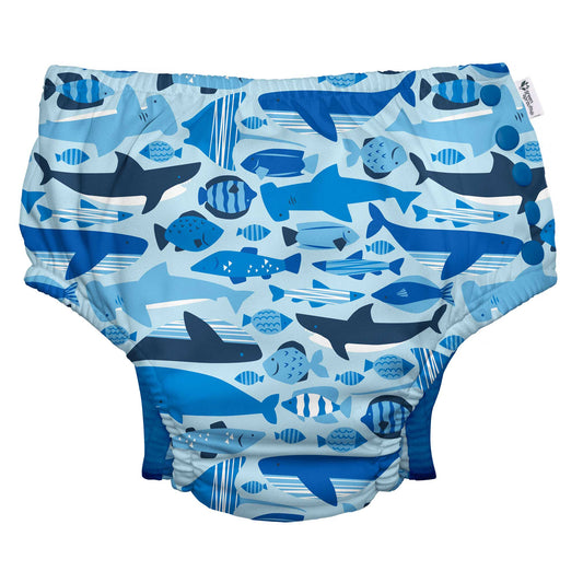 Classic Eco Snap Swim Diaper with Gusset, Blue Undersea