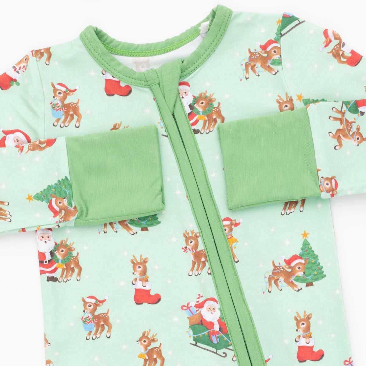 Vintage Reindeer & Santa Uni - Bamboo - Convertible Romper