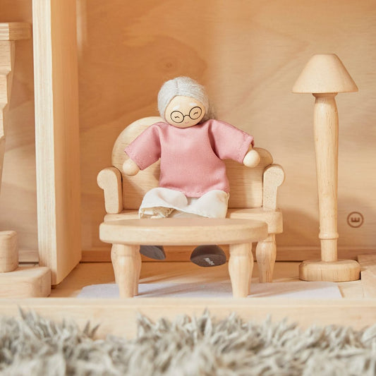 Grandmother Dollhouse Figure - Fair Skin Tone