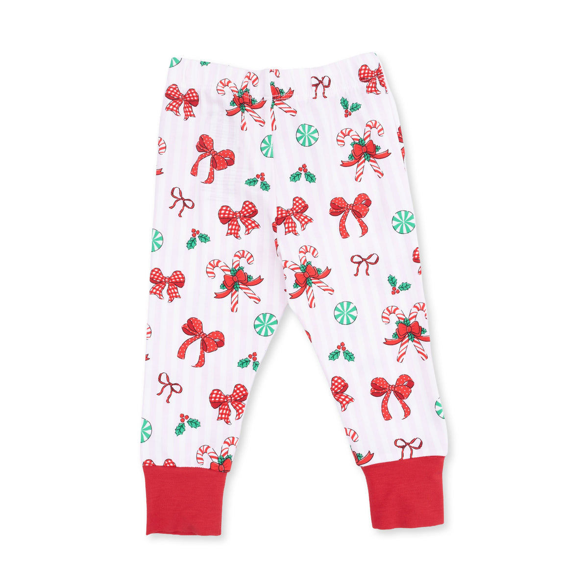 Bows & Candy Canes - Bamboo - Long Sleeve Loungewear Set
