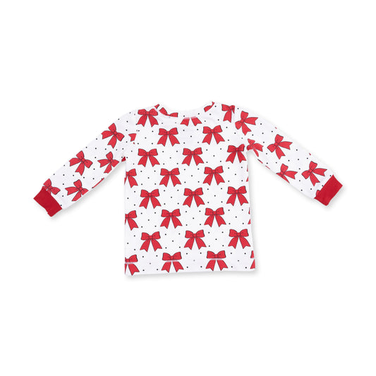 Festive Bows - Bamboo - Long Sleeve Loungewear Set