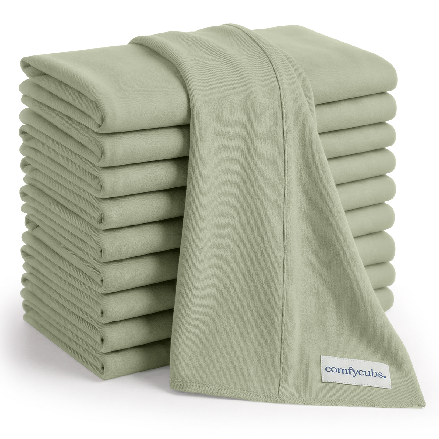 Cotton Burp Cloths in Sage