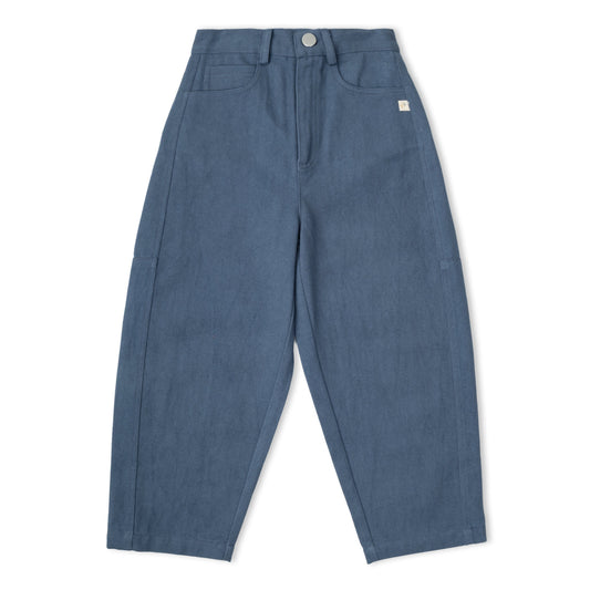Organic Twill Barrel Pants - Navy