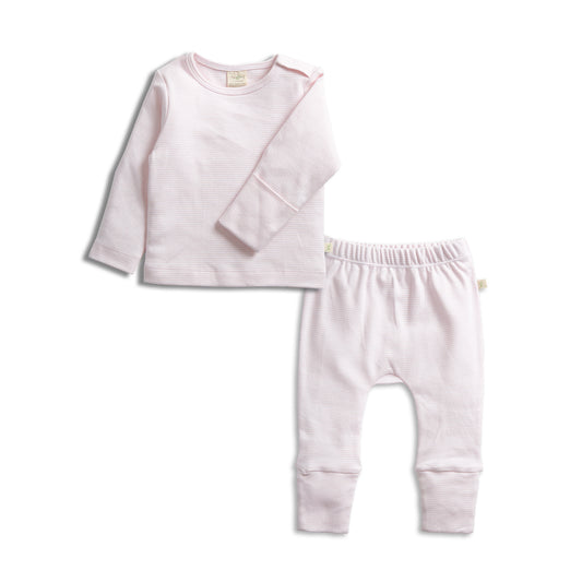 Pink Stripe Organic 2pc Pajama Set