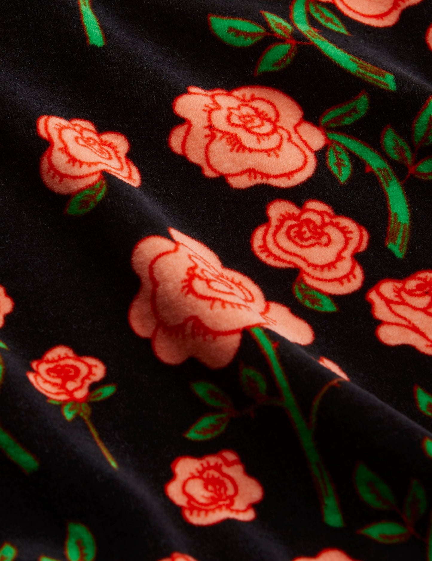 Roses Velour Long Sleeve Dress