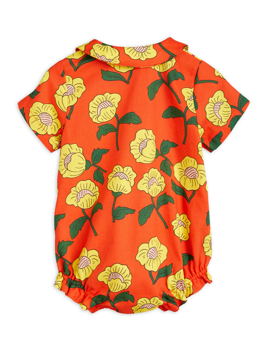 Orange Flowers Woven Bodysuit
