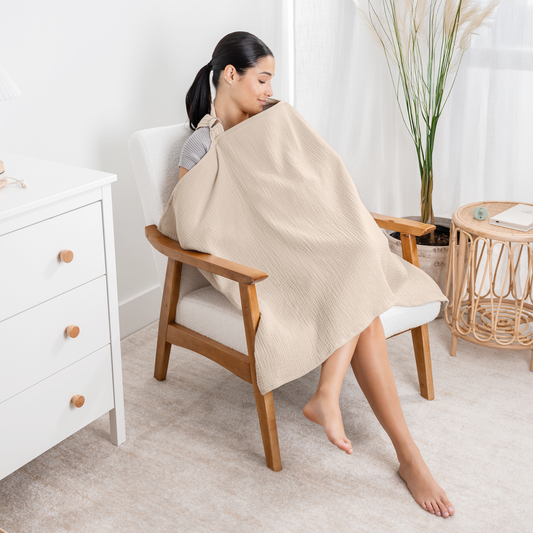 Muslin Nursing Cover, Pack of 2 in Sand and Cedar