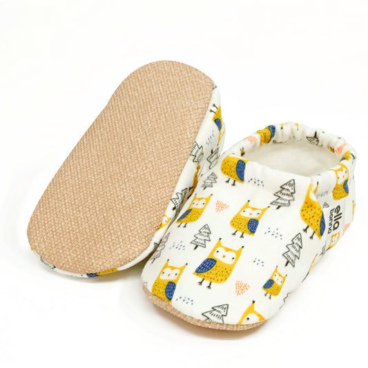 Ella Bonna Non-Slip Sole Bird Patterned Baby Booties, Home Boot Slippers Nursery Shoes
