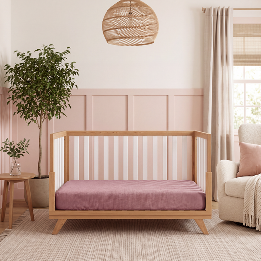 Muslin Fitted Crib Sheets, 2 Pack in Mauve and Blush