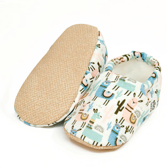 Ella Bonna Non-Slip Sole Lama Patterned Baby Booties, Home Boot Slippers Nursery Shoes
