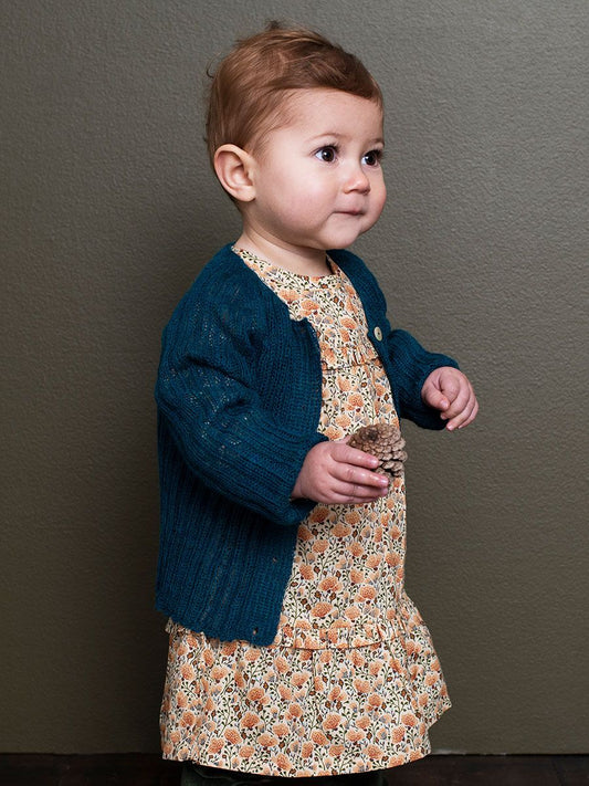 Baby Alpaca Rib Cardigan, Baltic