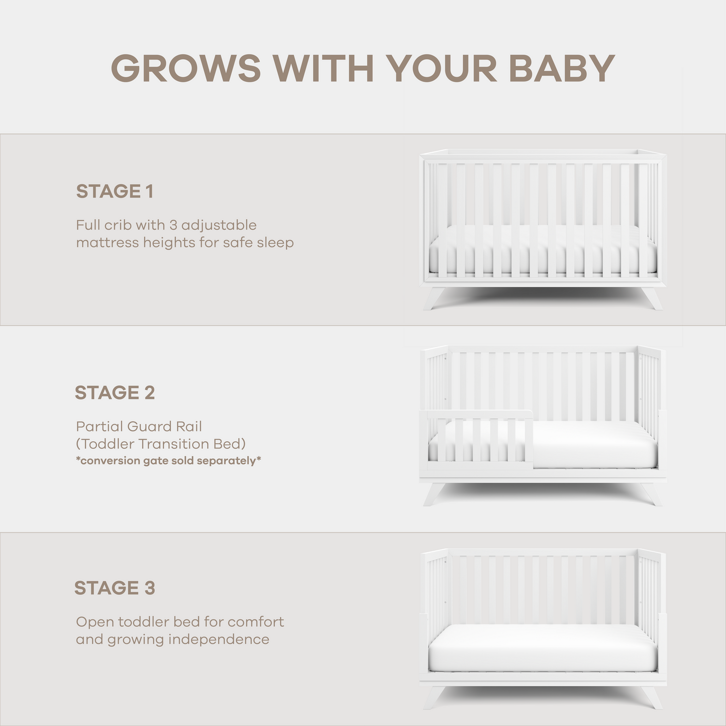 Crib Conversion Kit - White