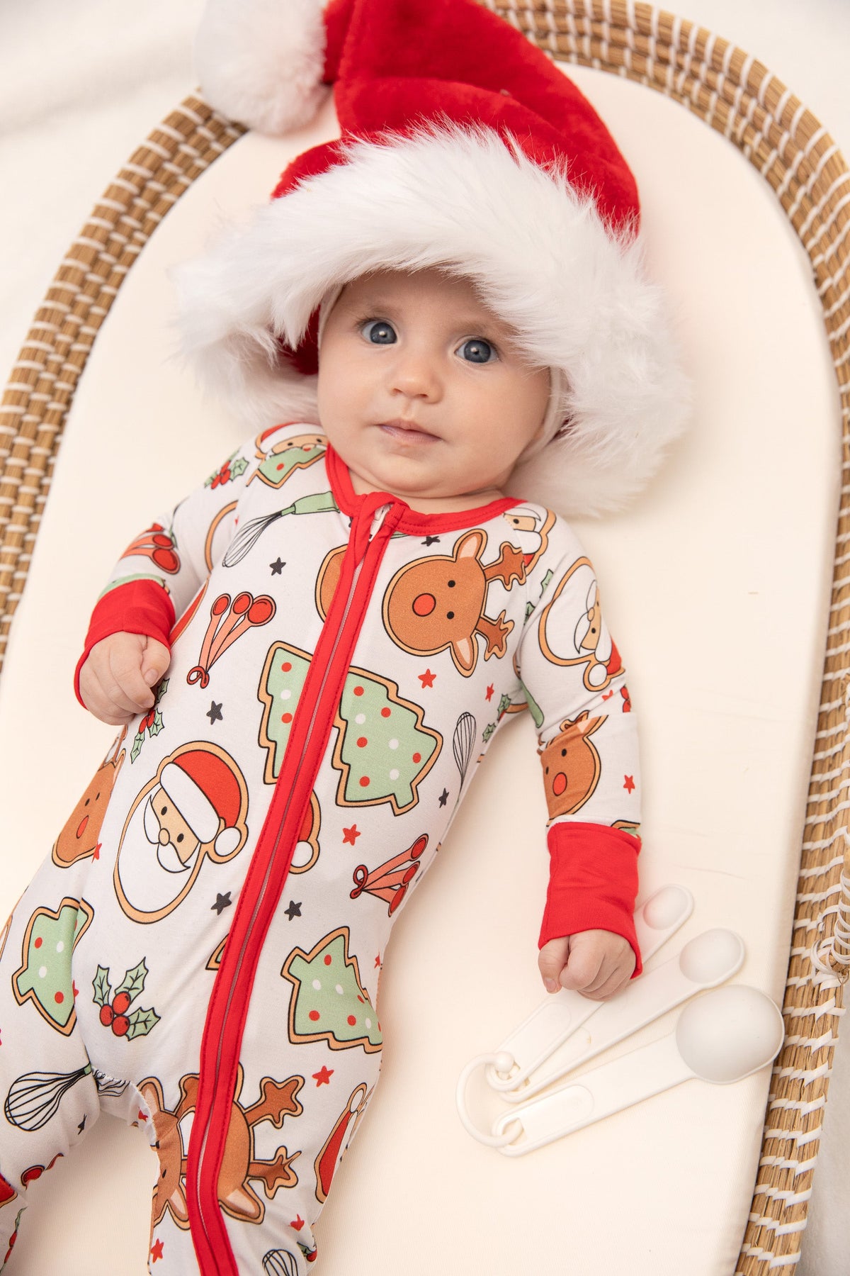 Christmas Cookies Baby Bamboo Zipper Romper