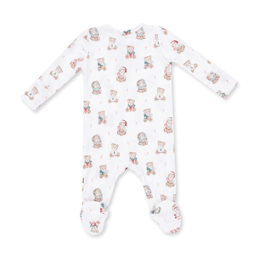 Christmas Teddy Bears Uni - Bamboo - 2 Way Zipper Footie