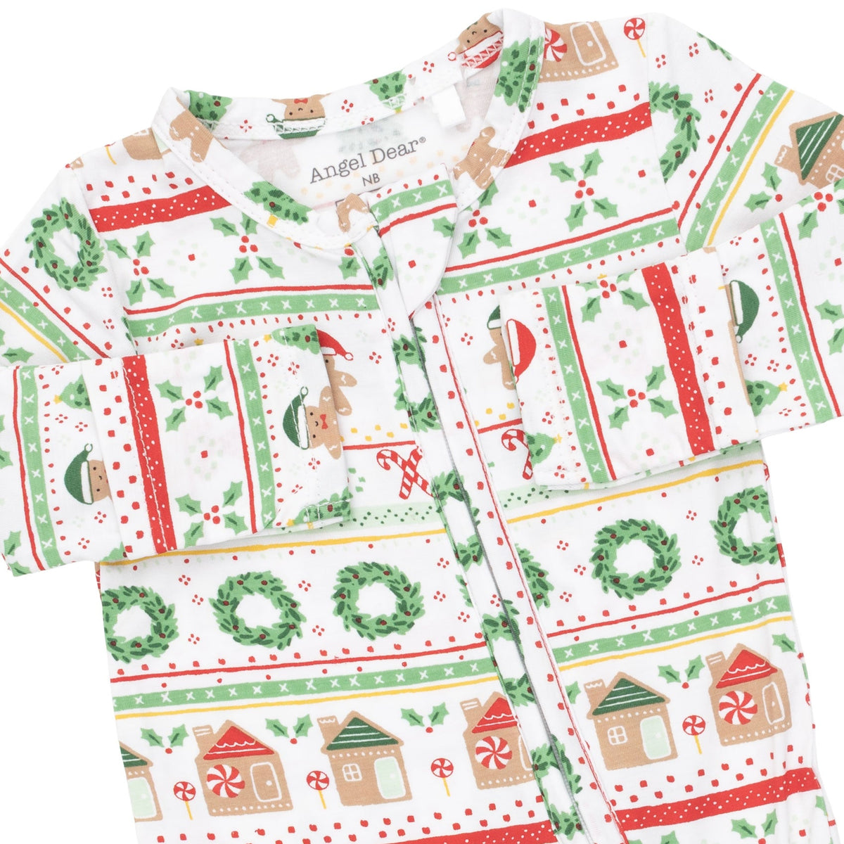 Gingerbread Fair Isle Uni - Bamboo - 2 Way Zipper Footie