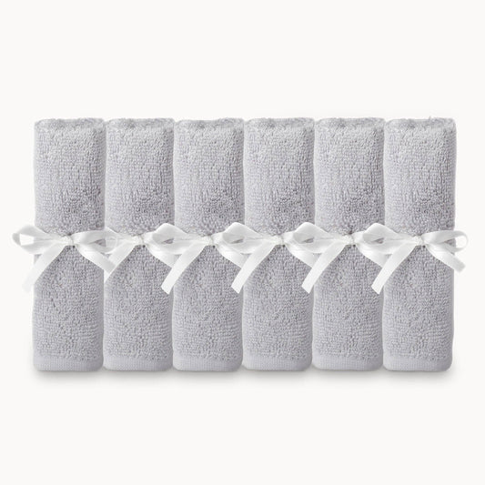 Ultra Soft Bamboo Washcloths in Grey - 6 Pack