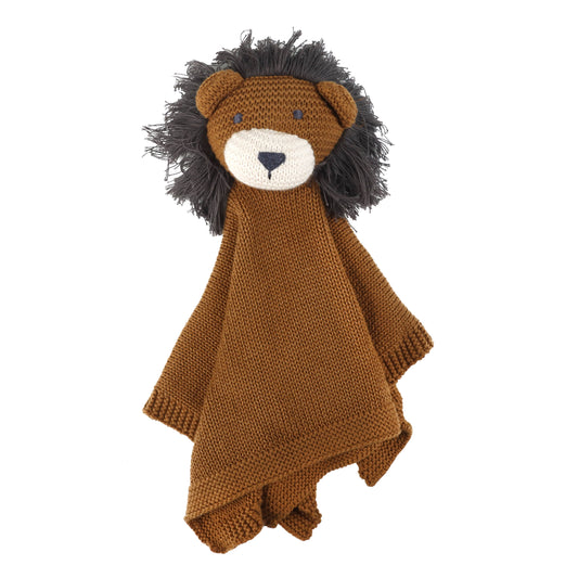 Organic Knit Lion Lovey in Chestnut