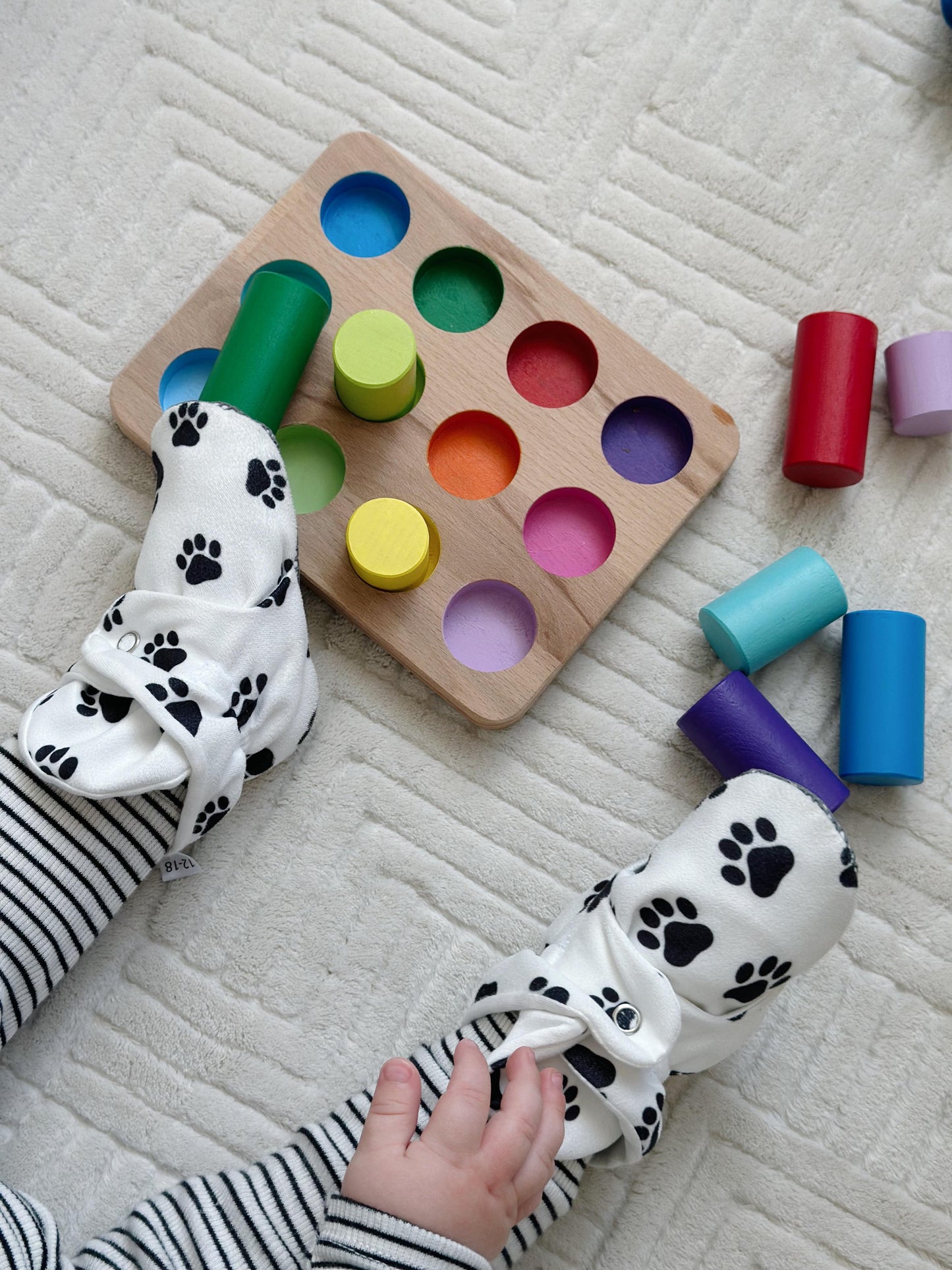 Organic Cotton Baby Booties, Non-Slip Sole, Cotton Newborn Booties Home Nursery Shoes, Dog Paw