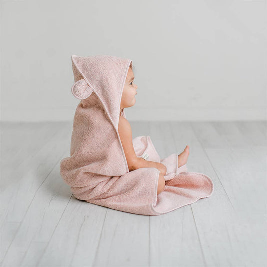 Organic Cotton Hooded Towel, Blush