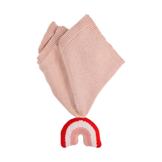 Organic Knit Rainbow Lovey in Pink Pearl