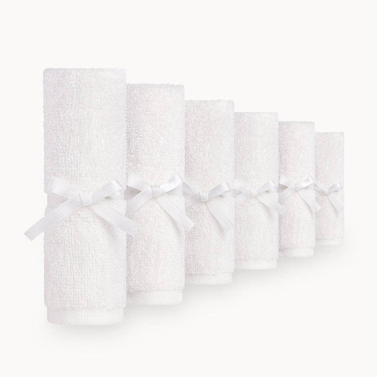 Ultra Soft Bamboo Washcloths in White - 6 Pack