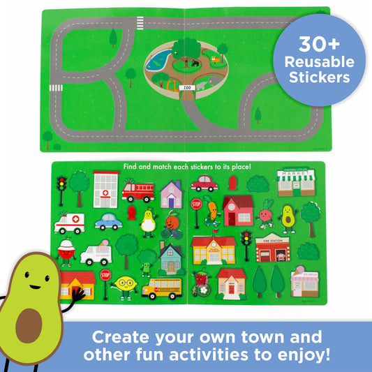 Avi's Adventures Reusable Sticker Book (3 PACK) + Marker Set