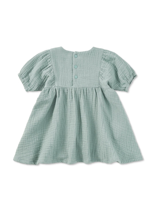 Dress with Puff Sleeves - Teal