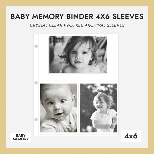 Baby Memory Binder Sleeves, (for 4x6 Photos) Set Of 10