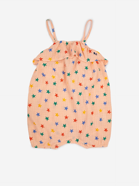 Multicolor Stars All Over Bubble Romper