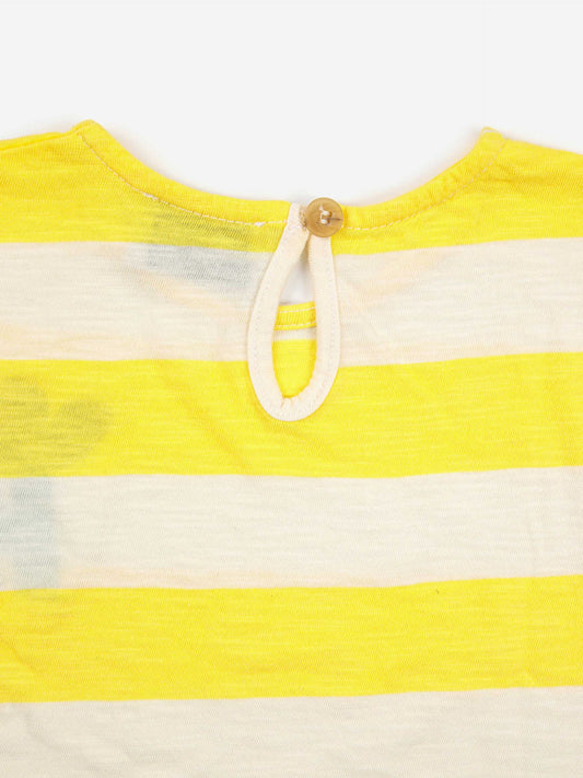 Yellow Stripes Ruffle T-Shirt
