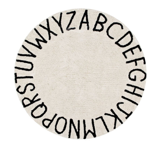 Organic Cotton Round Washable ABC Rug