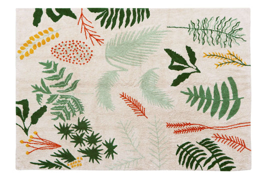 Botanic Plants Washable Area Rug