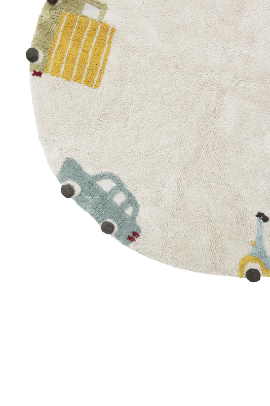 Eco-City Wheels Organic Cotton Washable Kids Rug