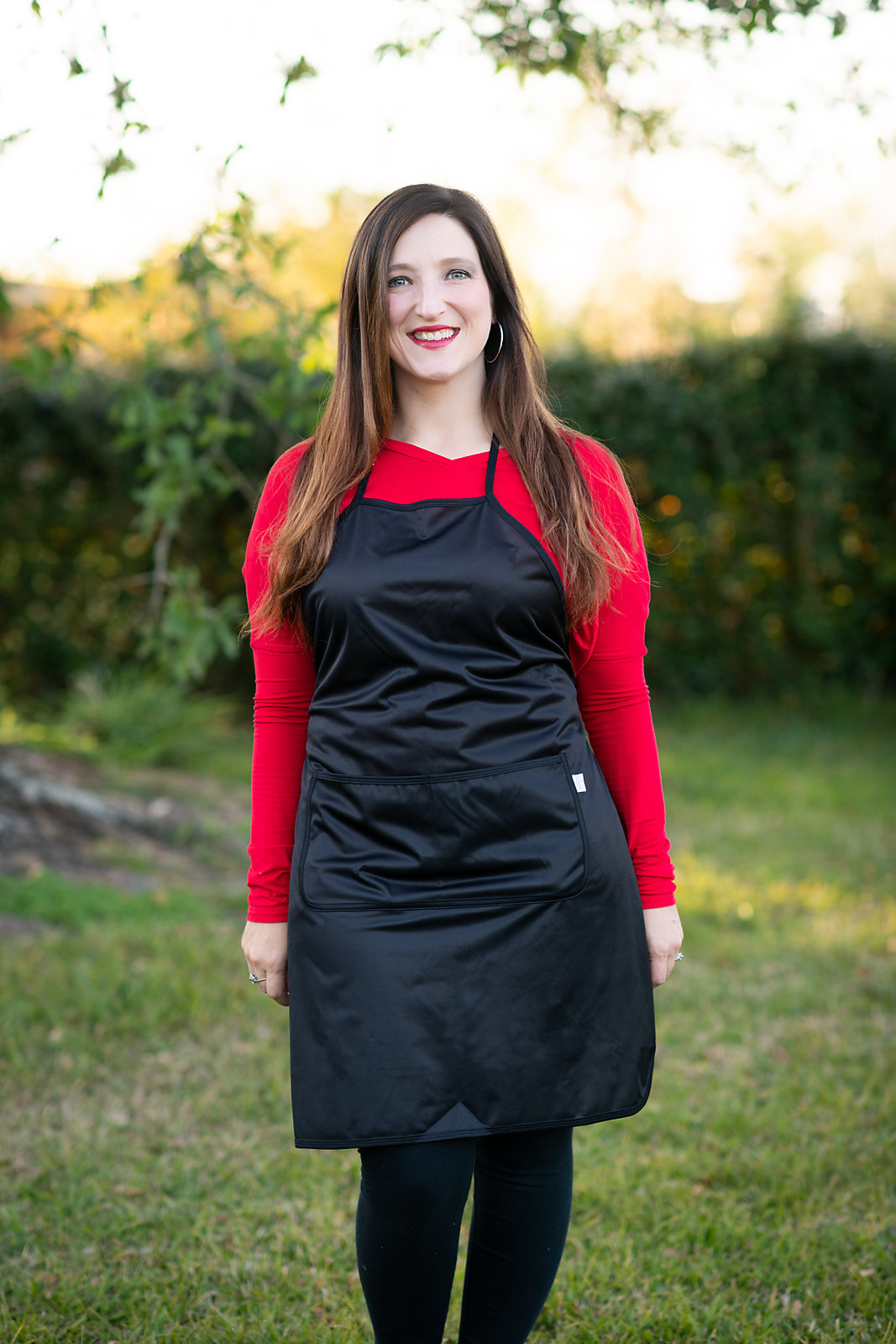 Solid Black Minimalist Apron - fits sizes youth small through adult 2XL