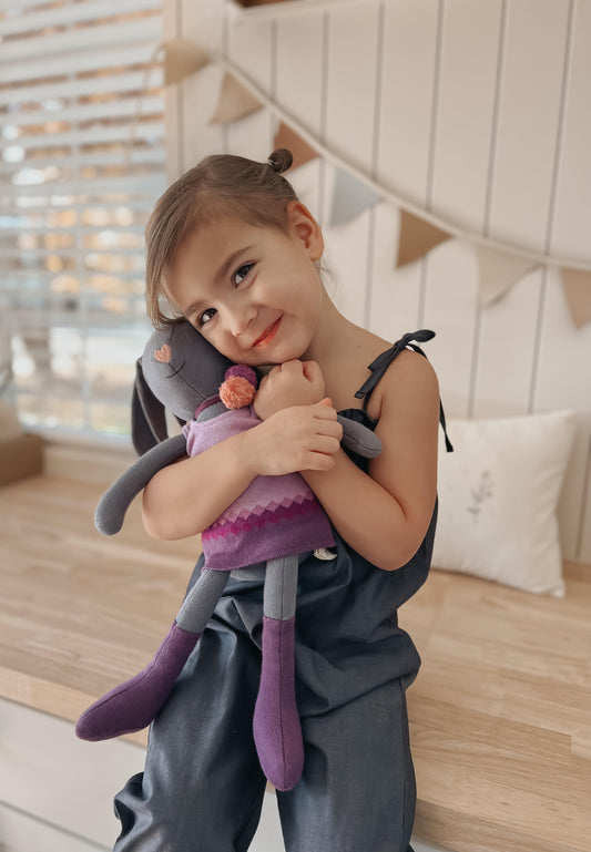 Knit Bunny Plush - Lila