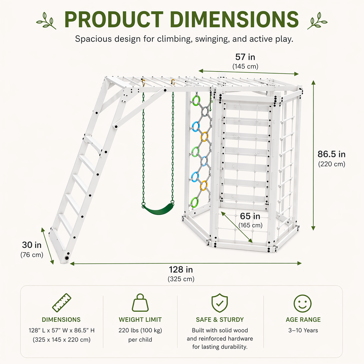 Hawthorn XL – White | Octagon Outdoor Jungle Gym