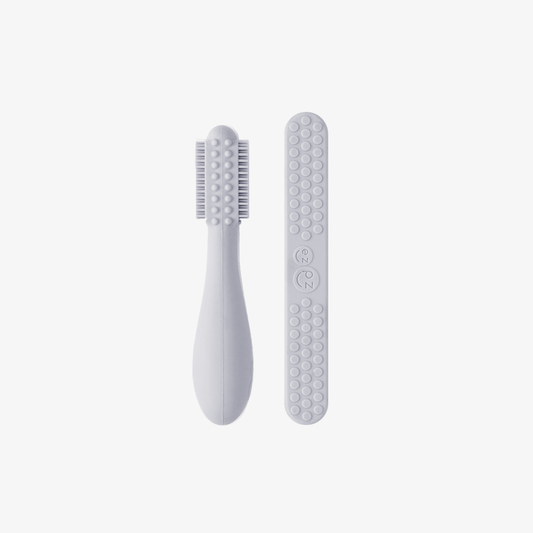 Baby-Led™ Toothbrush + Tongue Depressor in Pewter