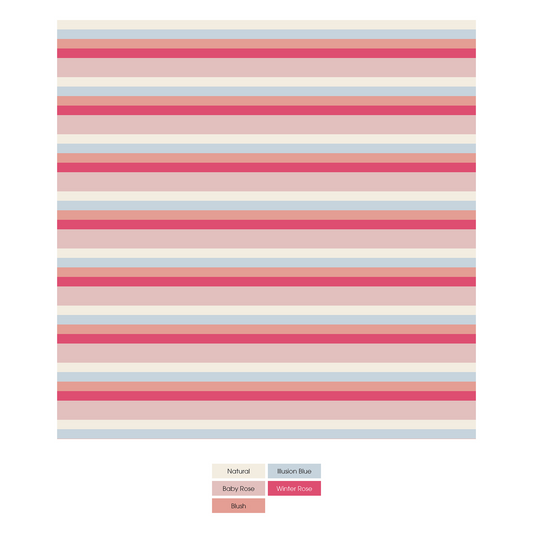 Classic Footie with 2 Way Zipper ,Baby Rose Stripe