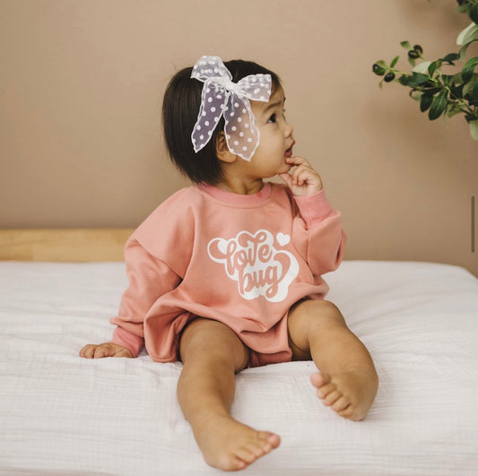 Love Bug Sweatshirt Romper