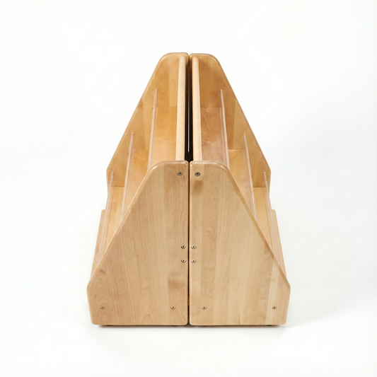Wooden Classroom Bookshelf – Double Pack 3 Tier Front-Facing Display | 22.4" H x 25" W x 22" D