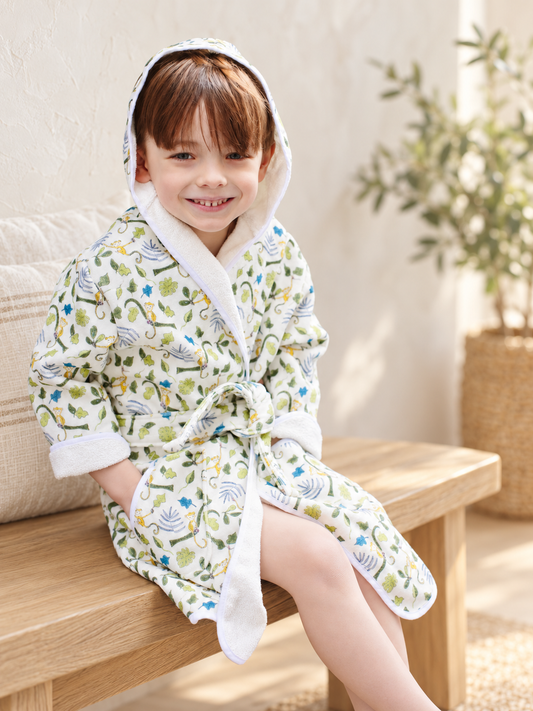 Organic Childrenās Bathrobe - Happy Monkey