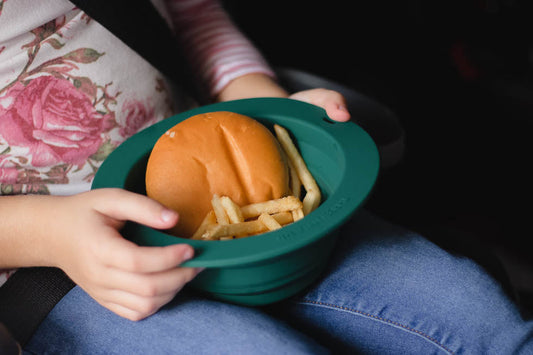 Forest Green Collapsible Bowl for Travel or Home