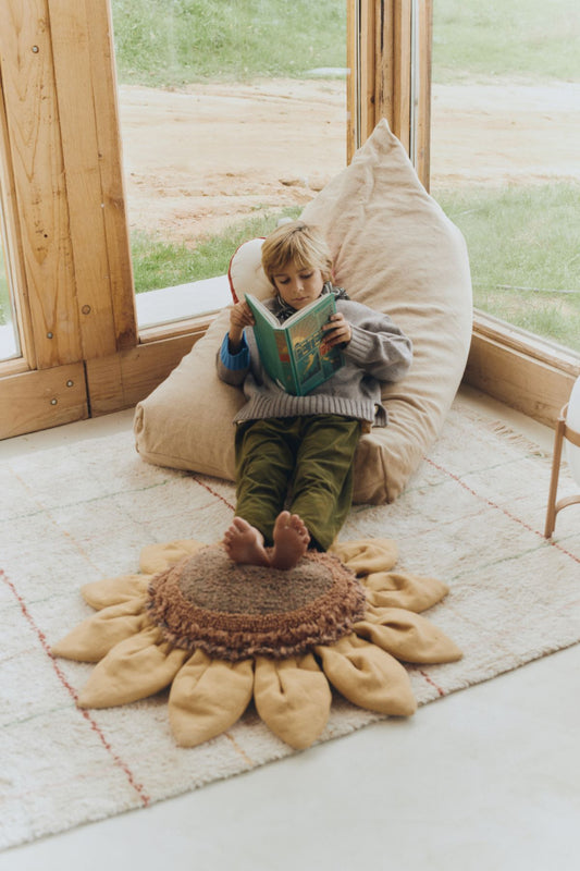 Organic Cotton Sunflower Floor Cushion