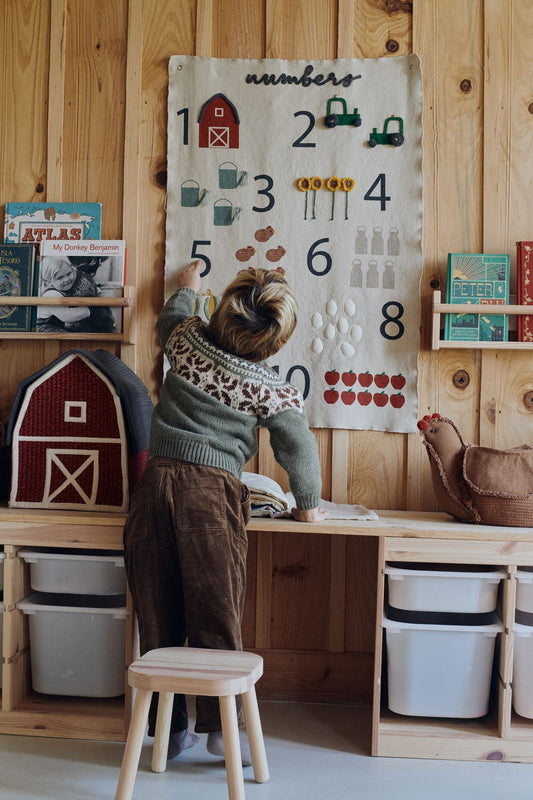 Organic Cotton Farm Numbers Wall Hanger