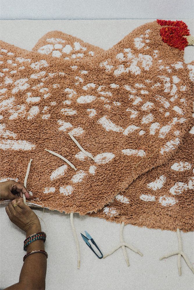 Organic Cotton Washable Chicken Rug