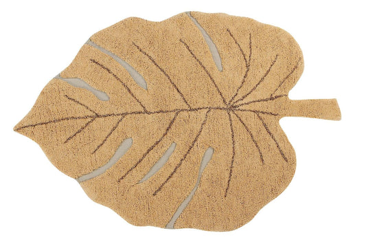 Washable Cotton Rug Monstera Leaf, Honey