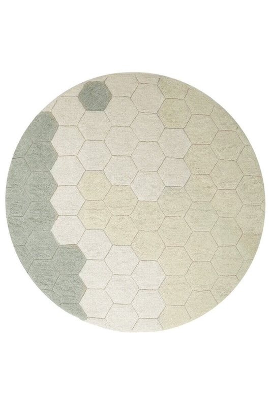Round Honeycomb Washable Rug
