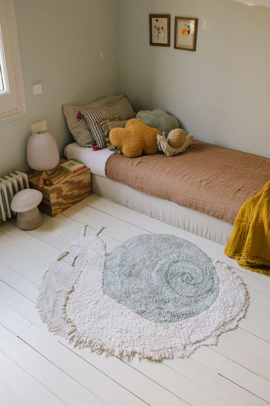 Organic Cotton Washable Animal Rug Rug Snail