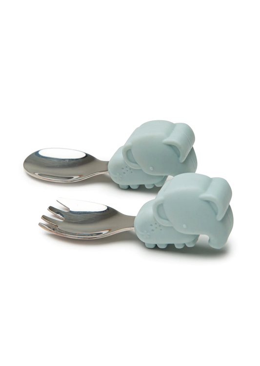 Learning Spoon and Fork Set, Elephant