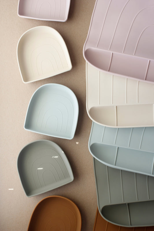 Silicone Suction Plate - Rainbow | Pale Mauve